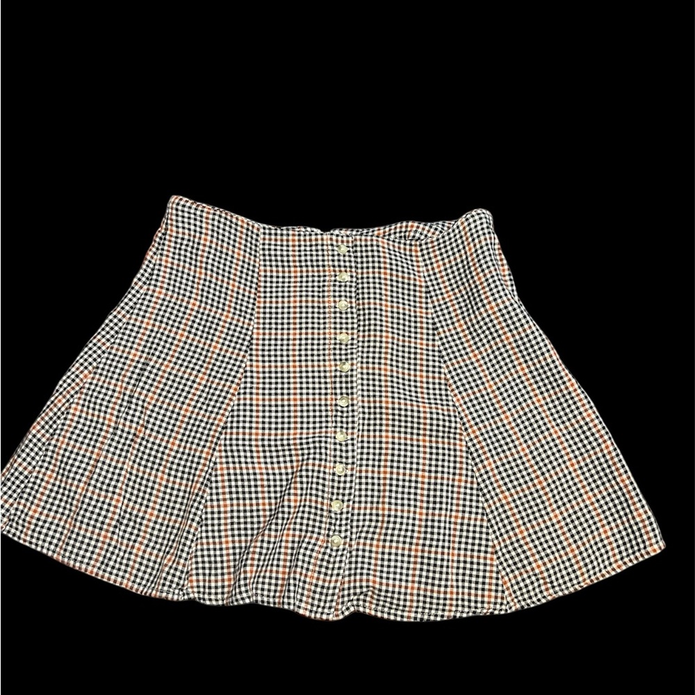American Eagle Outfitters Tan and Black Skater Mini Skirt